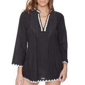 Athena Cabana Essentials Tunic Cover up Black Size M